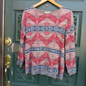 Denim & Supply Ralph Lauren Rusty Red and Blue Knit Sweater
